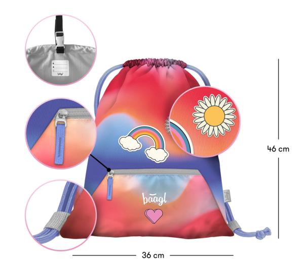BAAGL SADA 3 Airy Hippie: batoh, peračník, vrecko 12