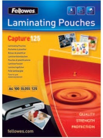 Laminovacia fólia, 125 mikr., A4, lesklá, 100 ks,  FELLOWES 2