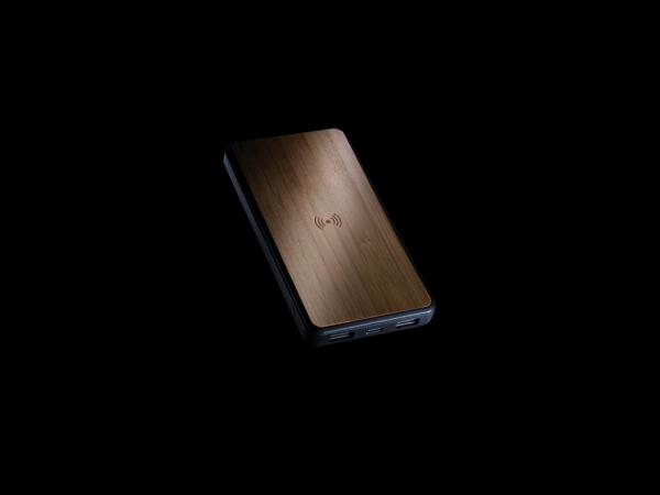 Bezdrôtová powerbanka 8 000 mAh z bambusu a RCS Rplastu hnedá 10