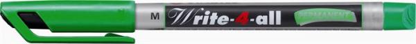 Permanentný popisovač, 1 mm, kužeľový hrot, STABILO "Write-4-all", M, zelený