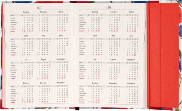 NOTIQUE Magnetic weekly planner Poppies 2027, 11 x 16 cm 2