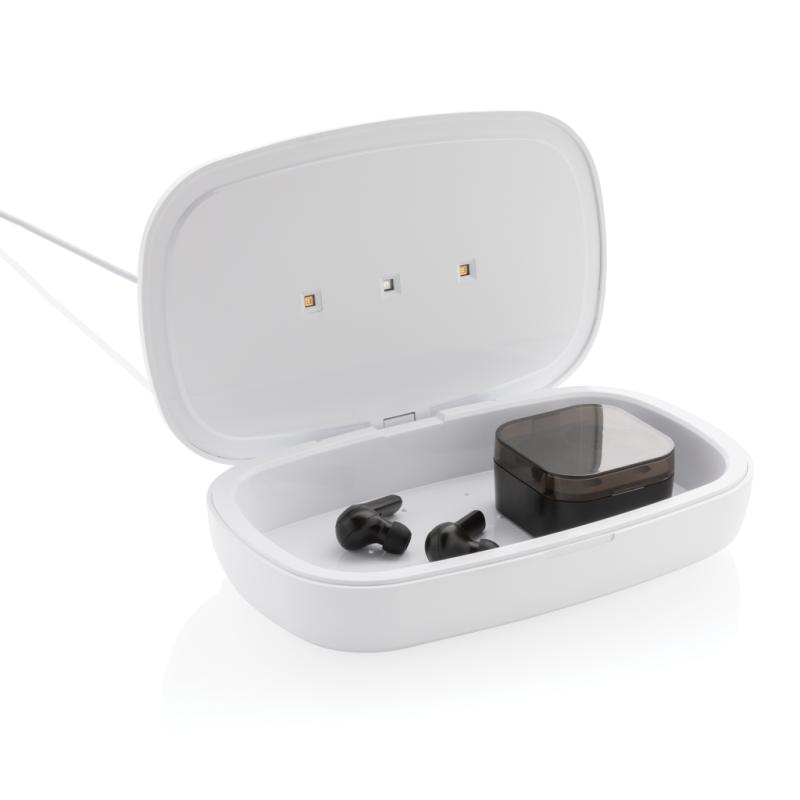 UV-C sterilizačný box s bezdrôtovým nabíjaním 5W biela 5