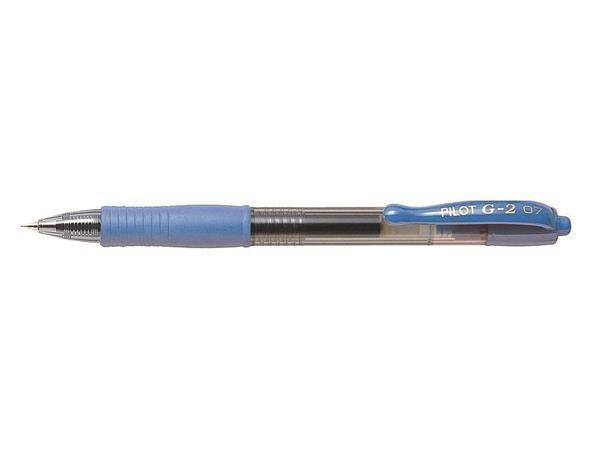 Gélové pero, 0,32 mm, stláčací mechanizmus, PILOT "G-2", nebeská modrá 1