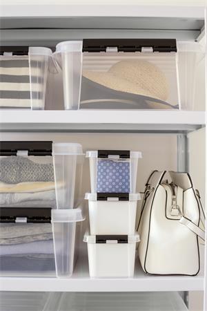 Úložný box, plastový, 21  l, čierne úchytky, SMARTSTORE "Classic 24", priehľadný 3
