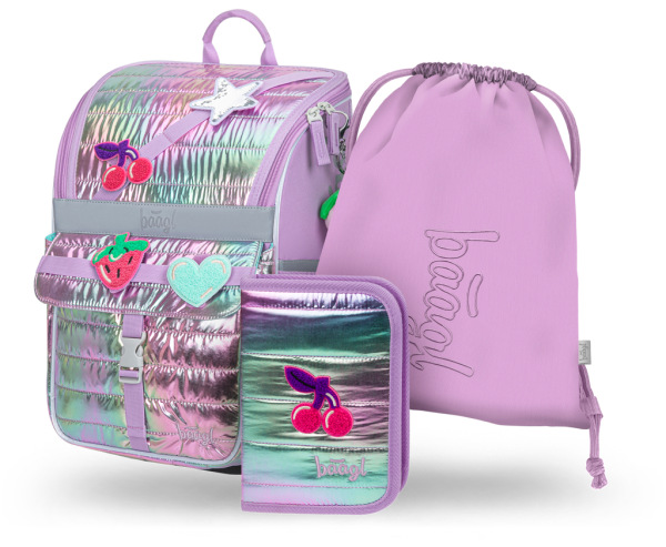 BAAGL SADA 3 Zippy Lavender: aktovka, peračník, vrecko