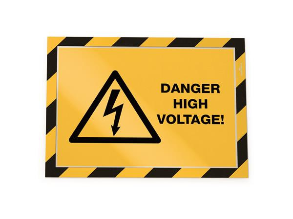 Informačný panel, A4, samolepiaca zadná strana, DURABLE "DURAFRAME SECURITY", žltý-čierny 3