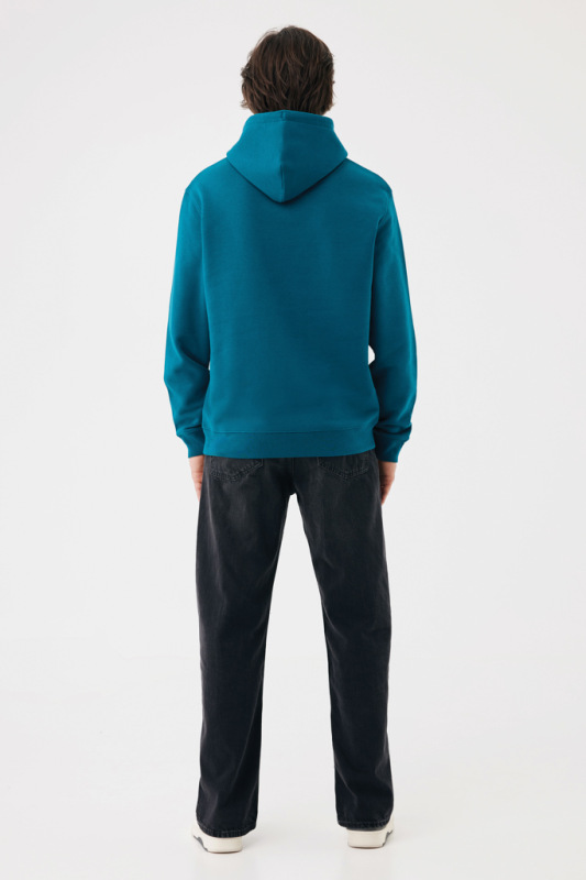 IQONIQ Joshua Unisex mikina s kapucňou z rec. bavlny dark teal XXS 8