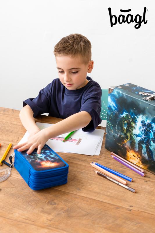 BAAGL Školský trojposchodový peračník Roboty 6