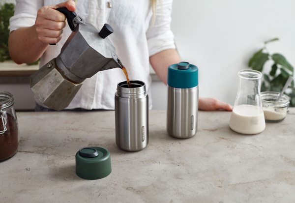 Cestovný nerezový termo hrnček 340ml Black+Blum tyrkysová 14