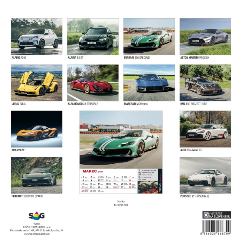Nástenný kalendár Sports cars 2027 14