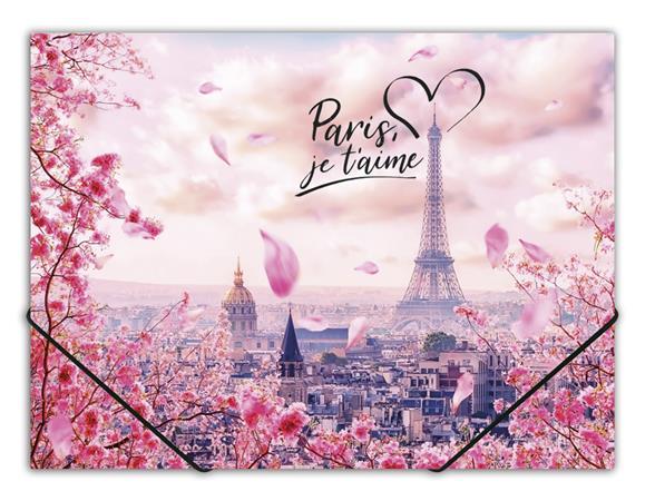 Doska s gumičkou, 15 mm, PP, A4, PANTA PLAST "Take me to Paris" 1