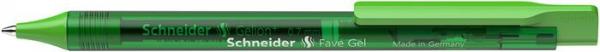Gélové pero, 0,4 mm, stláčací mechanizmus, SCHNEIDER "Fave Gel", zelené 1