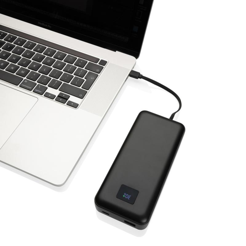Powerbanka na notebook 20000mAh 65W Gridley z RCS plastu čierna 3