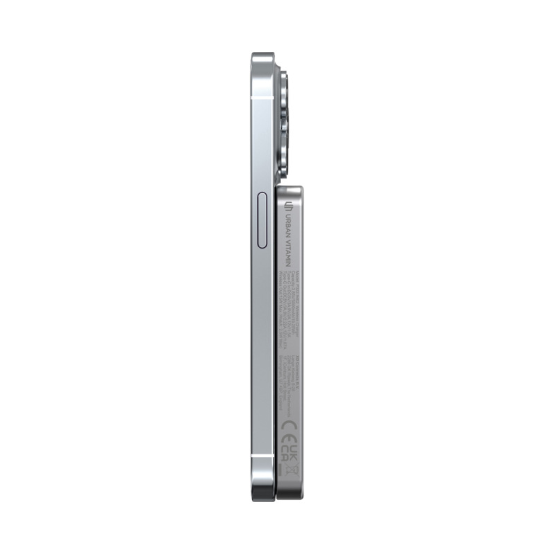 Urban Vitamin Marin 5000 mAh magnet. 15 W bezd. powerbanka strieborná 4