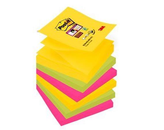 Samolepiace bločky, "Z", 76x76 mm, 6x90 listov, 3M POSTIT, "Super Sticky", Rio 1