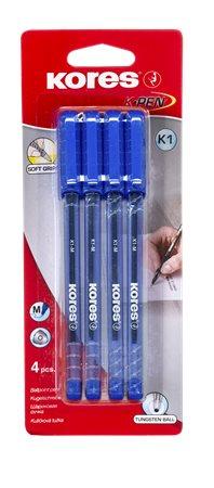 Guľôčkové pero, 1,0 mm, s vrchnákom, KORES "K1-M", modré 1