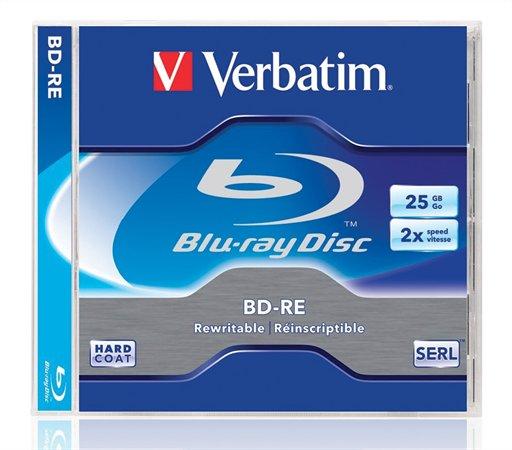 BD-RE BluRay disk, prepisovateľný, 25GB, 1-2x, 1 ks, klasický obal, VERBATIM 1