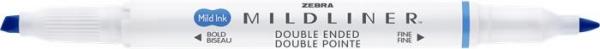 Zvýrazňovač, 1,0/3,5 mm, obojstranný, ZEBRA "Mildliner Cool & Refined", modrá 2