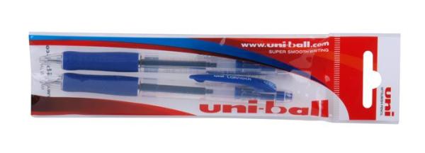 Guľôčkové pero, 0,3 mm, stláčací mechanizmus, UNI "SN-100 Laknock", modrá 1