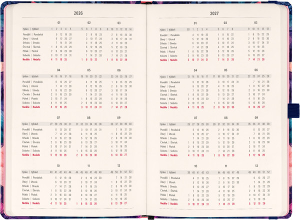 NOTIQUE Planbook diár/notes Kytica 2026, 13 x 21 cm 2