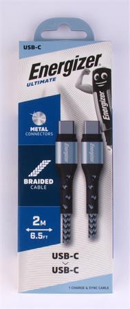 USB kábel, USB-C - USB-C, 2m, ENERGIZER, strieborná 1