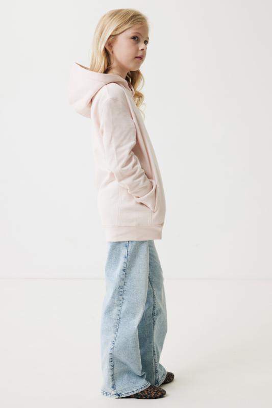 Detská mikina s bočnými vreckami IQONIQ Yengo z rec. bavlny cloud pink 5-6r (110-116cm) 9