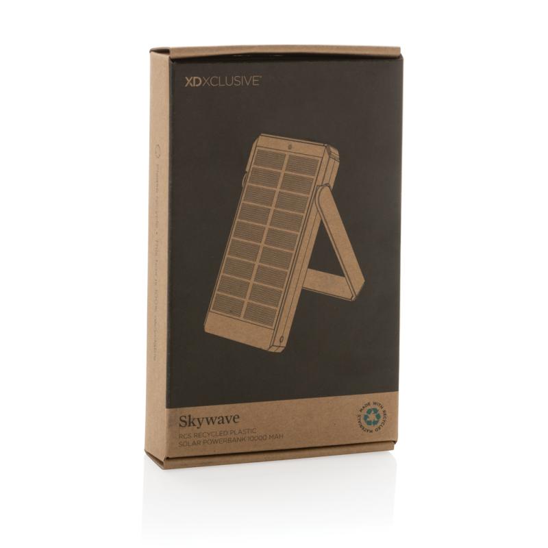 Solárna powerbanka Skywave 10 000 mAh z RCS recykl. plastu čierna 12