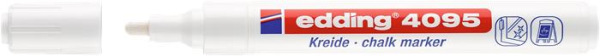 Kriedový popisovač, 2-3 mm, kuželový, EDDING "4095", biely 2