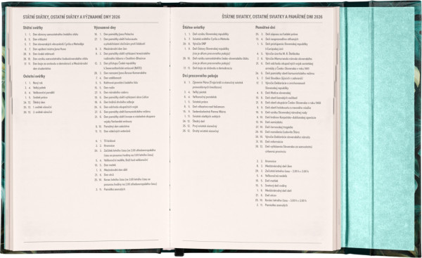 NOTIQUE Týždenný magnetický diár Monstera 2026, 11 x 16 cm 5