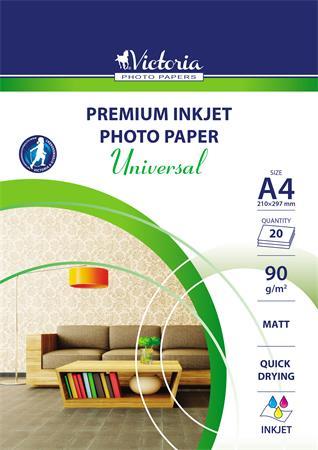 Fotopapier, pre atramentovú tlač, A4, 90 g, matný, VICTORIA "Universal" 1