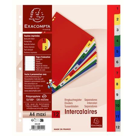 Register, plastový, A4+, 1-12, EXACOMPTA, farebný 5