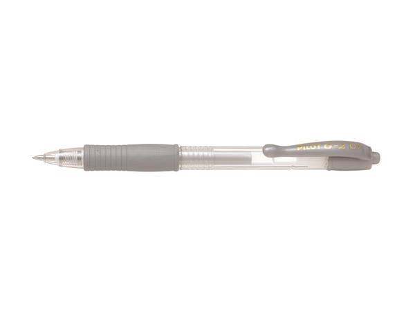 Gélové pero, 0,32 mm, stláčací mechanizmus, PILOT "G-2 Metallic", streieborné