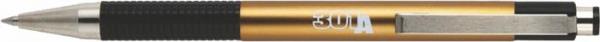 Guľôčkové pero, 0,24 mm, stláčací mechanizmus, farba tela: šampanské, ZEBRA "F301A", modrá 1