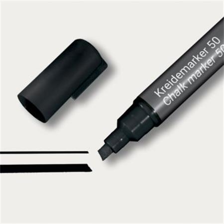 Kriedový popisovač, tekutý, zrezaný hrot, 1-5 mm SIGEL, čierna 1