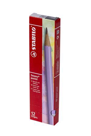 Grafitová ceruzka s gumou, HB, šesťhranná, STABILO "Swano Pastel", fialová 2