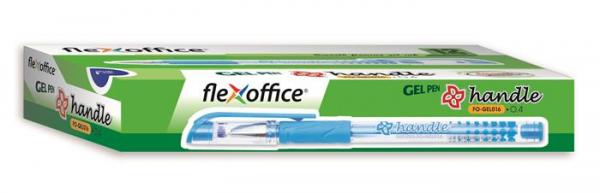 Gélové pero, 0,2 mm, s vrchnákom, FLEXOFFICE "Handle", červené 2
