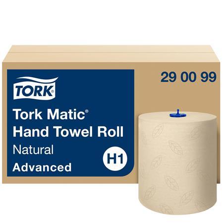 Papierové utierky, v kotúči, 2-vrstvové, H1 systém, Advanced, TORK "Matic", prírodná 1