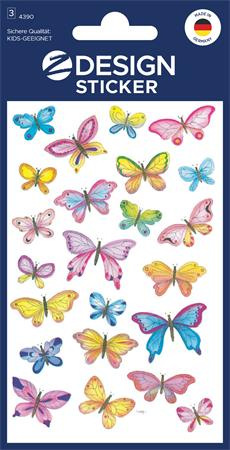 Nálepky, papier, 3 hárky, 76x120 mm, AVERY ZWECKFORM, "Z-Design No.4390", motýle