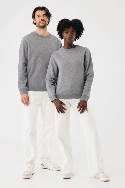 IQONIQ Toria Unisex mikina s okrúhl. výstrihom z rec. bavlny light heather anthracite L 15