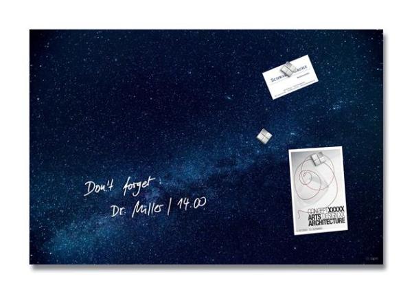Magnetická sklenená tabuľa, 60x40x1,5 cm, SIGEL "Artverum® ", vzor: Galaxy 1