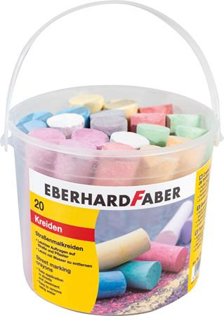 Krieda na asfalt, 20 kusov, EBERHARD FABER, 8 rôznych farieb