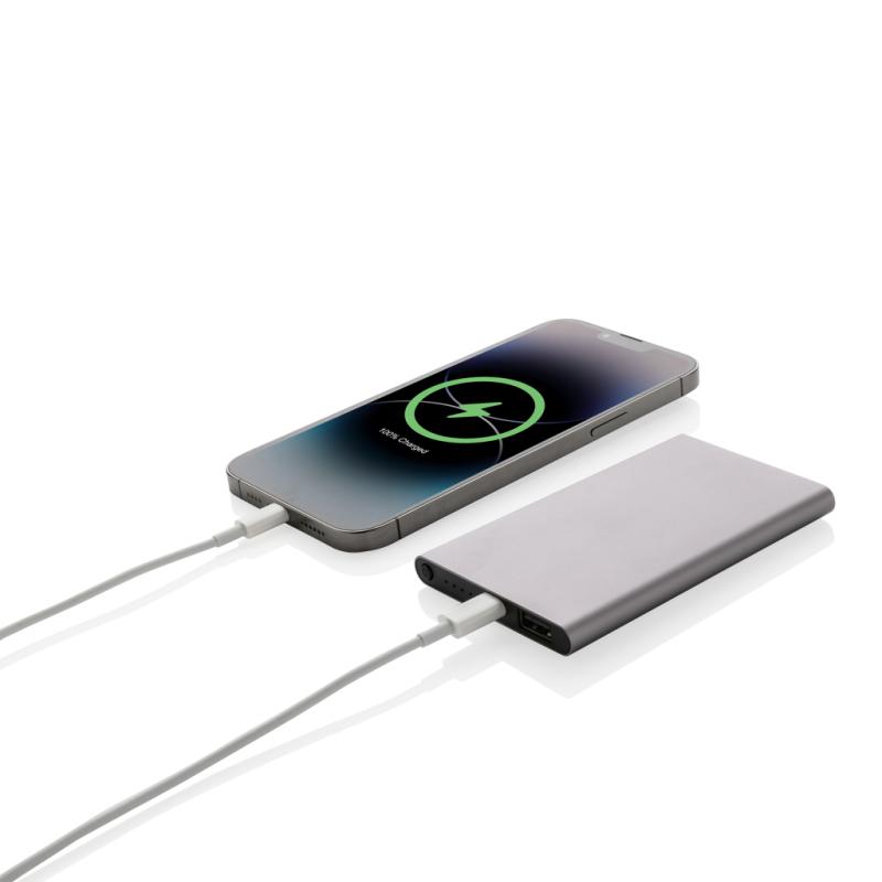 Powerbanka 4000mAh s USB C z RCS recykl. plastu a hliníka antracitová 2