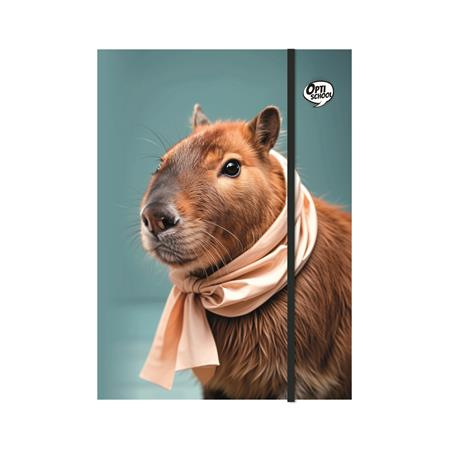 Doska s gumičkou, kartón, A4, OPTISCHOOL "Capybara" 1