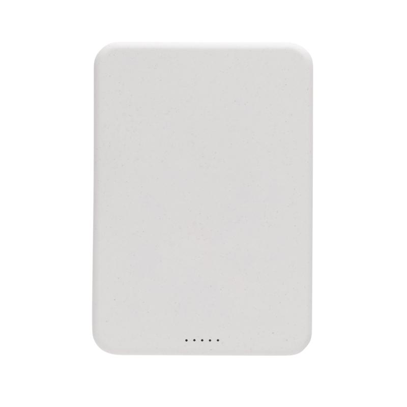 Magnetická powerbanka 5000mAh Magnetix z RCS recykl. plastu biela 5