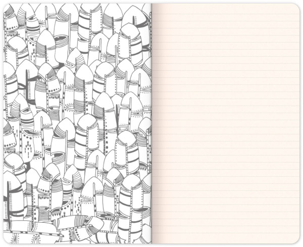 NOTIQUE Maľovankový notes, maľuj fixami, linajkovaný, 13 x 21 cm 1