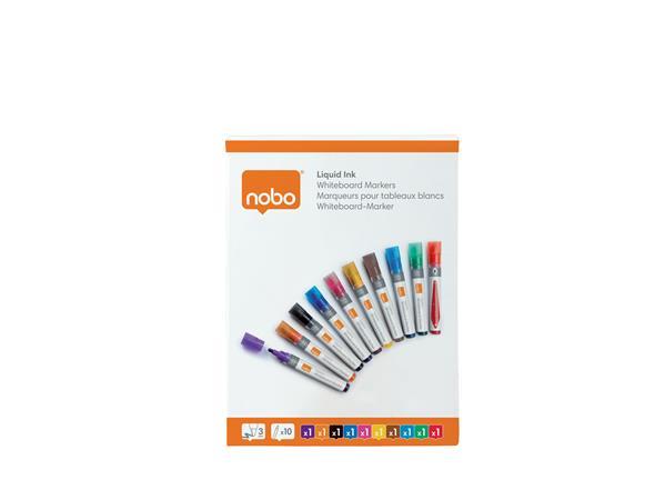 Popisovač na tabule, tekutý atrament, kužeľový hrot, 1-3 mm, NOBO, mix farieb 1