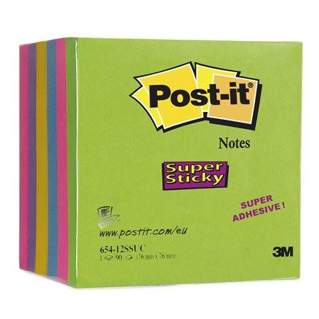 Samolepiace bloky, 76x76 mm, 100 listov, 3M POSTIT "Super Sticky", mix 2