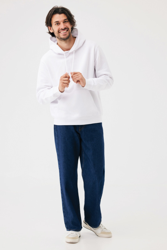IQONIQ Joshua Unisex mikina s kapucňou z rec. bavlny recycled white XS 5