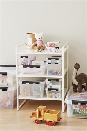 Úložný box, plastový, 21  l, čierne úchytky, SMARTSTORE "Classic 24", priehľadný 7