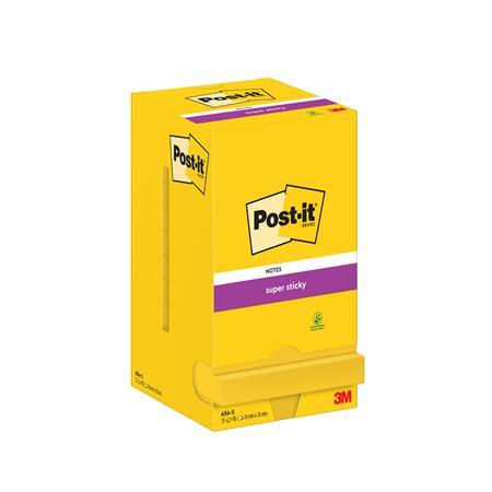 Samolepiaci bloček, 76x76 mm, 12x90 listov, 3M POSTIT "Super Sticky", ultra žltá 1